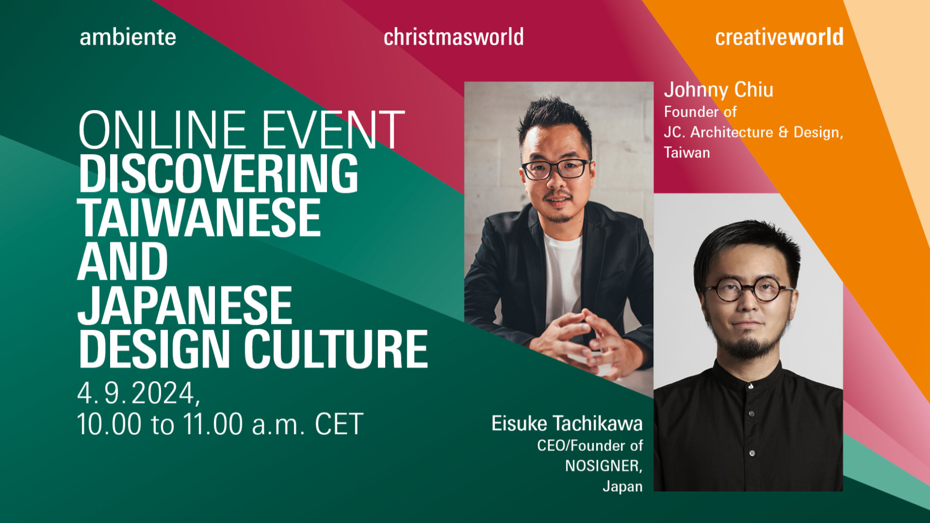 Webinar: Discovering Taiwanese and Japanese design culture with Johnny Chiu and Eisuke Tachikawa