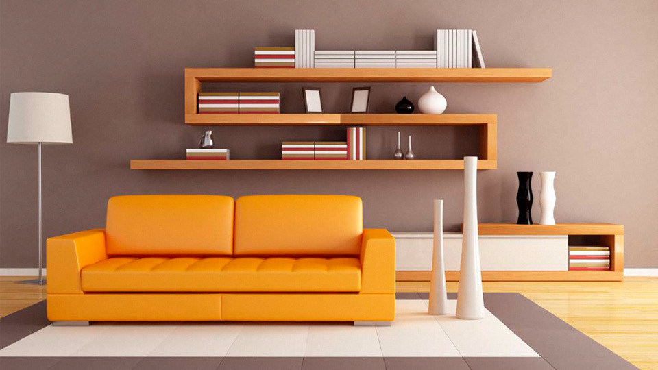 Sofa with shelf