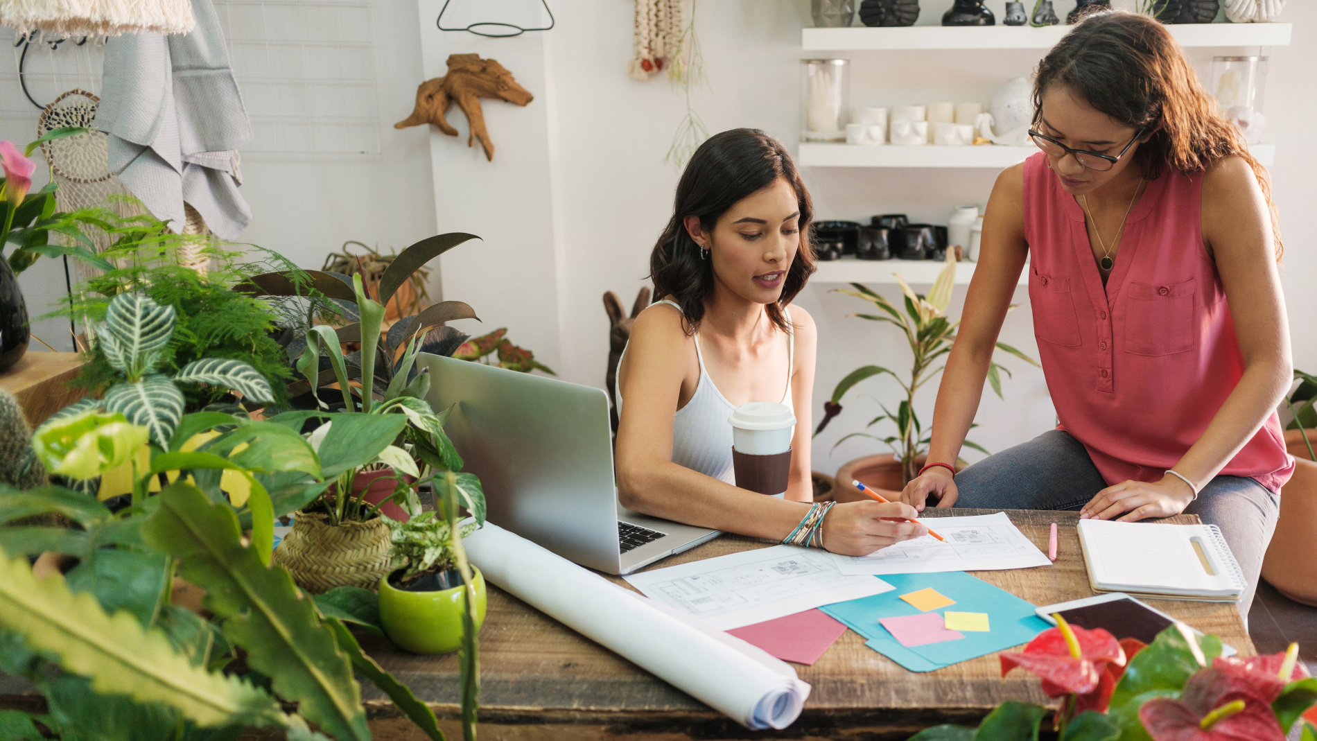 Two women at a desk