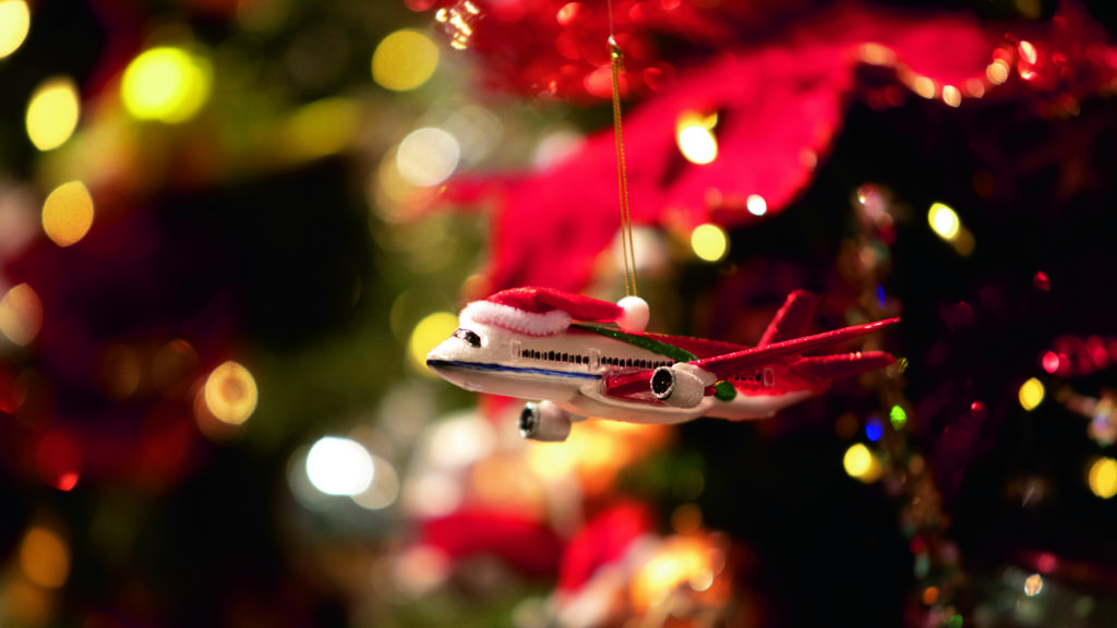 Plane at christmas tree