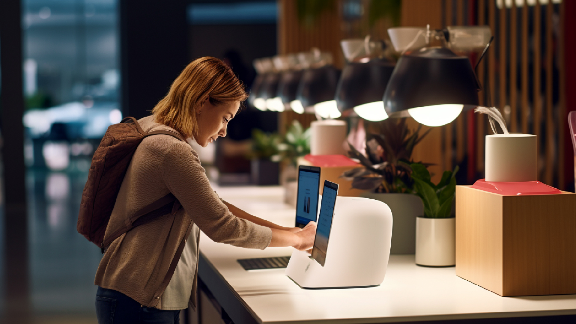 woman in front of a tablet