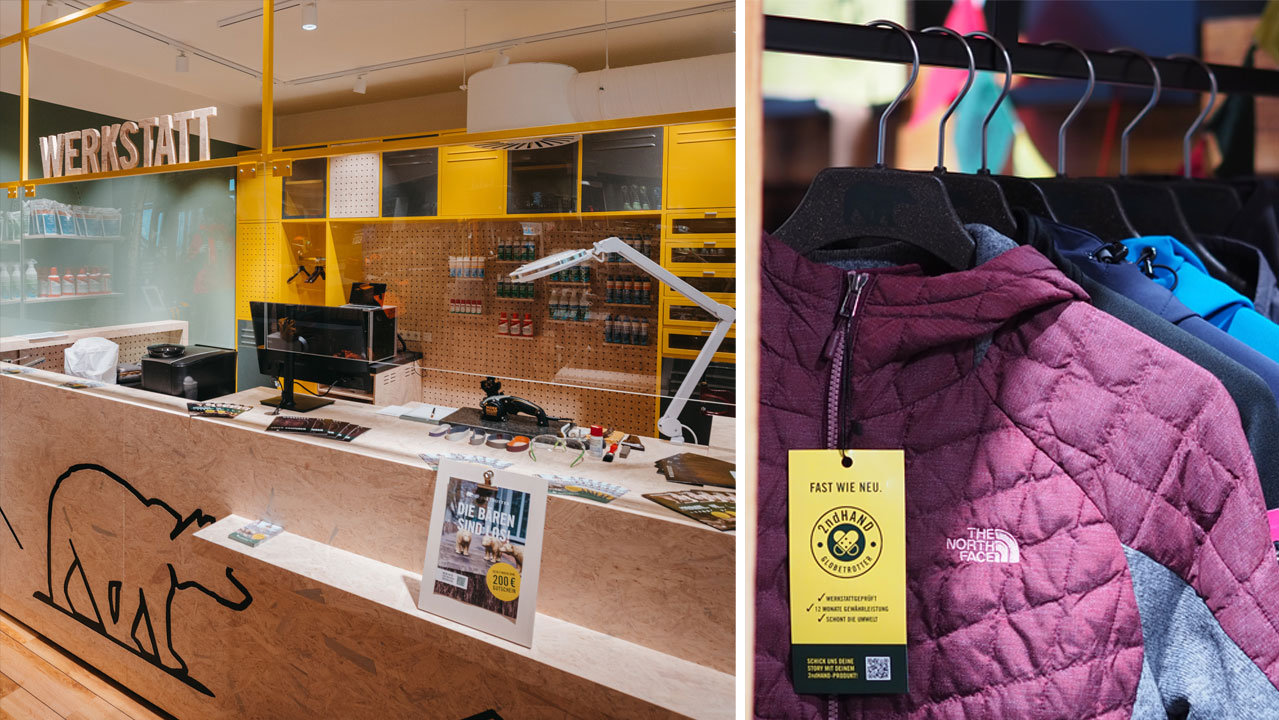 Integrated workshop and an extensive 2nd-hand range at Globetrotter in Bonn (Source: Globetrotter)