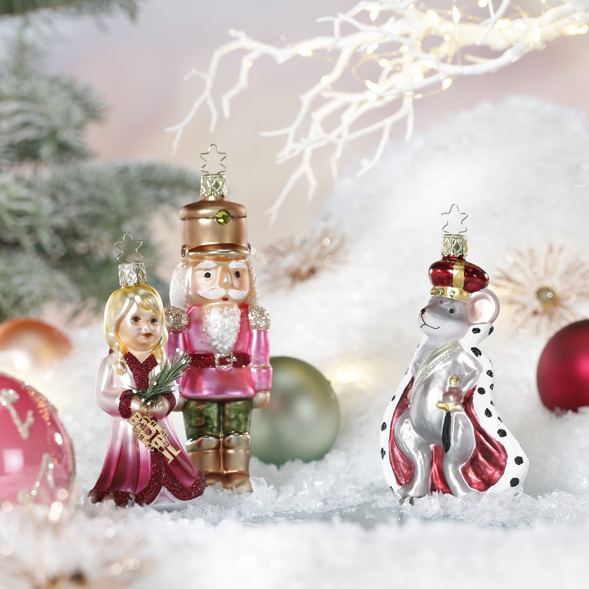 Glass Christmas tree ornaments „Fairy Tales“ by Inge’s Christmas Decor