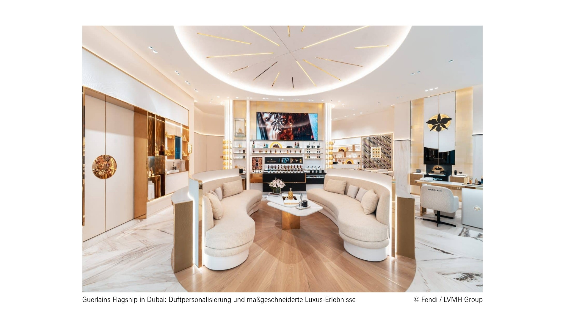 Guerlain Flagship in Dubai mit maßgeschneiderten Duft- und Luxus-Erlebnissen in elegantem Ambiente.