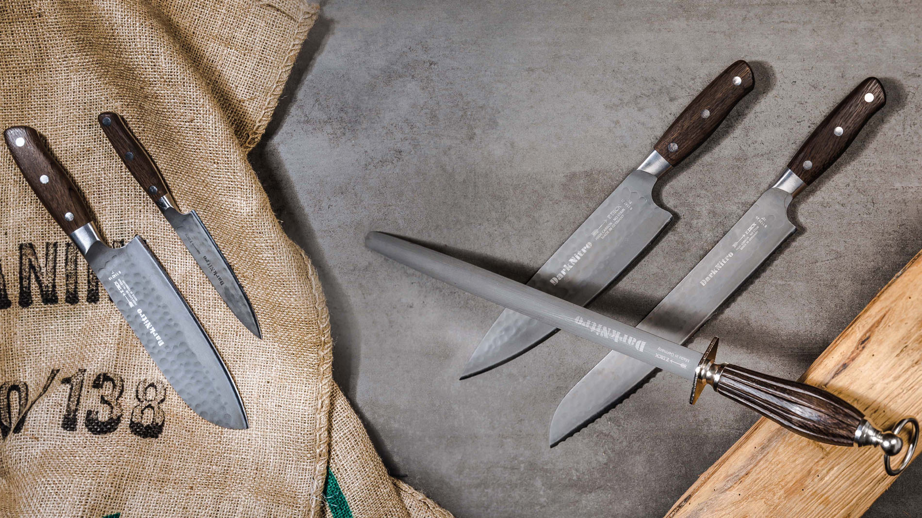 DarkNitro Küchenmesser-Set mit Holzgriffen von Friedr. Dick