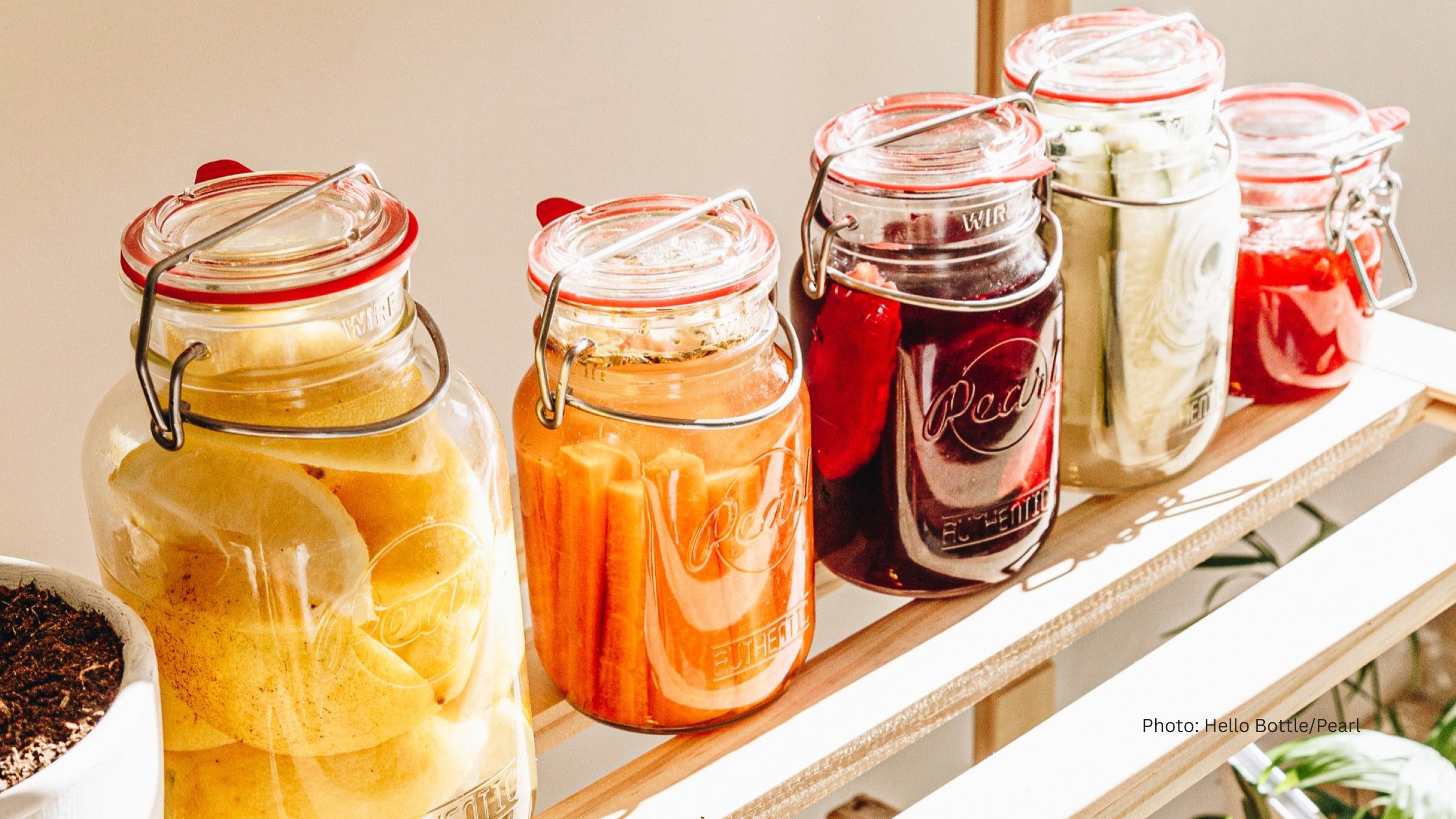 Mason jars on a shelf