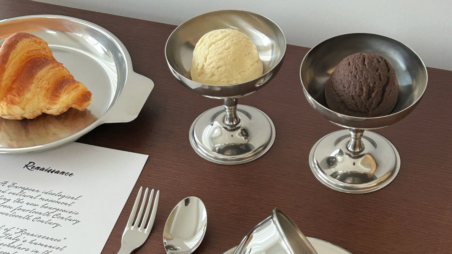 Steel tableware collection by Motta