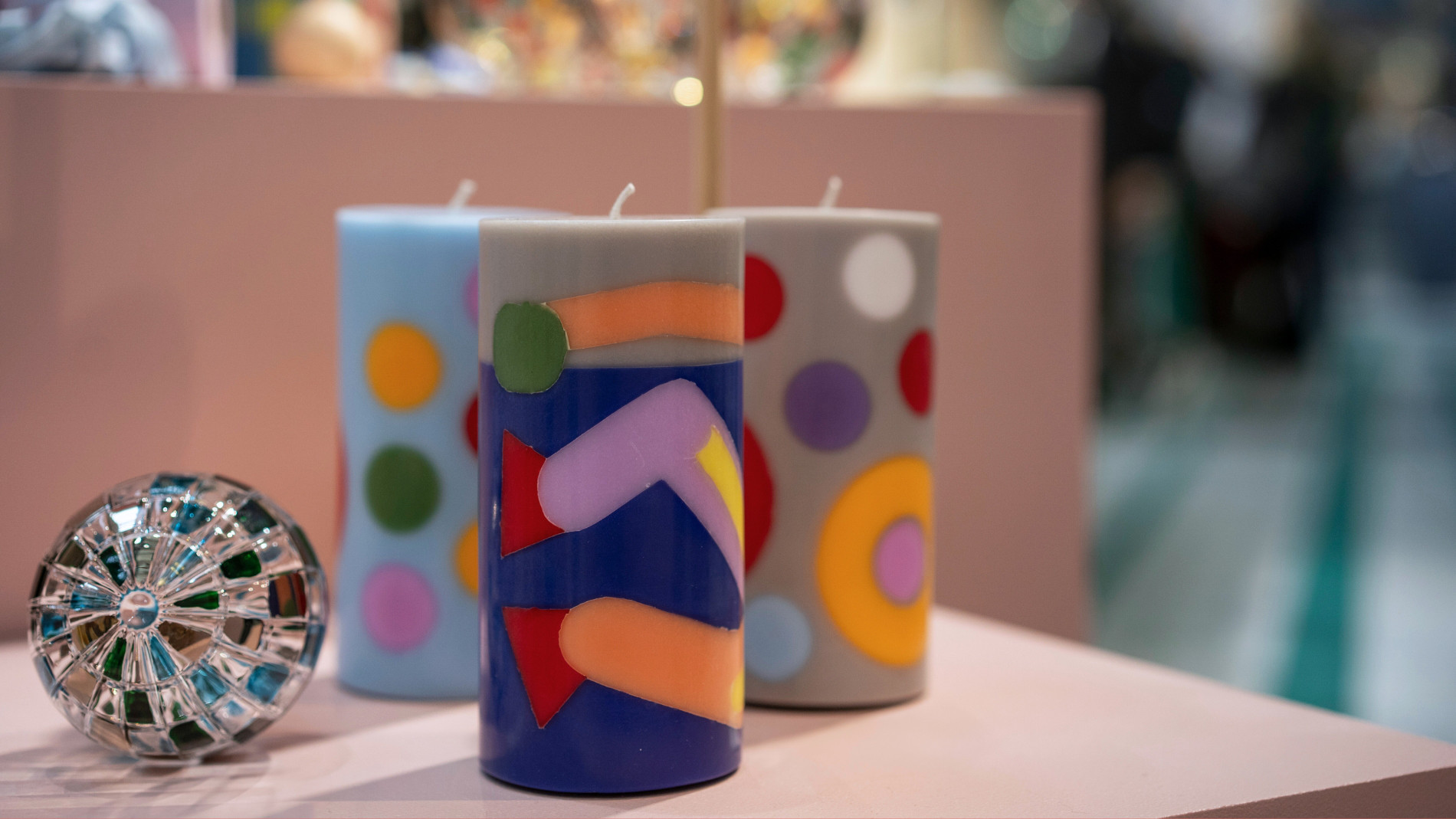 Three coloured candles