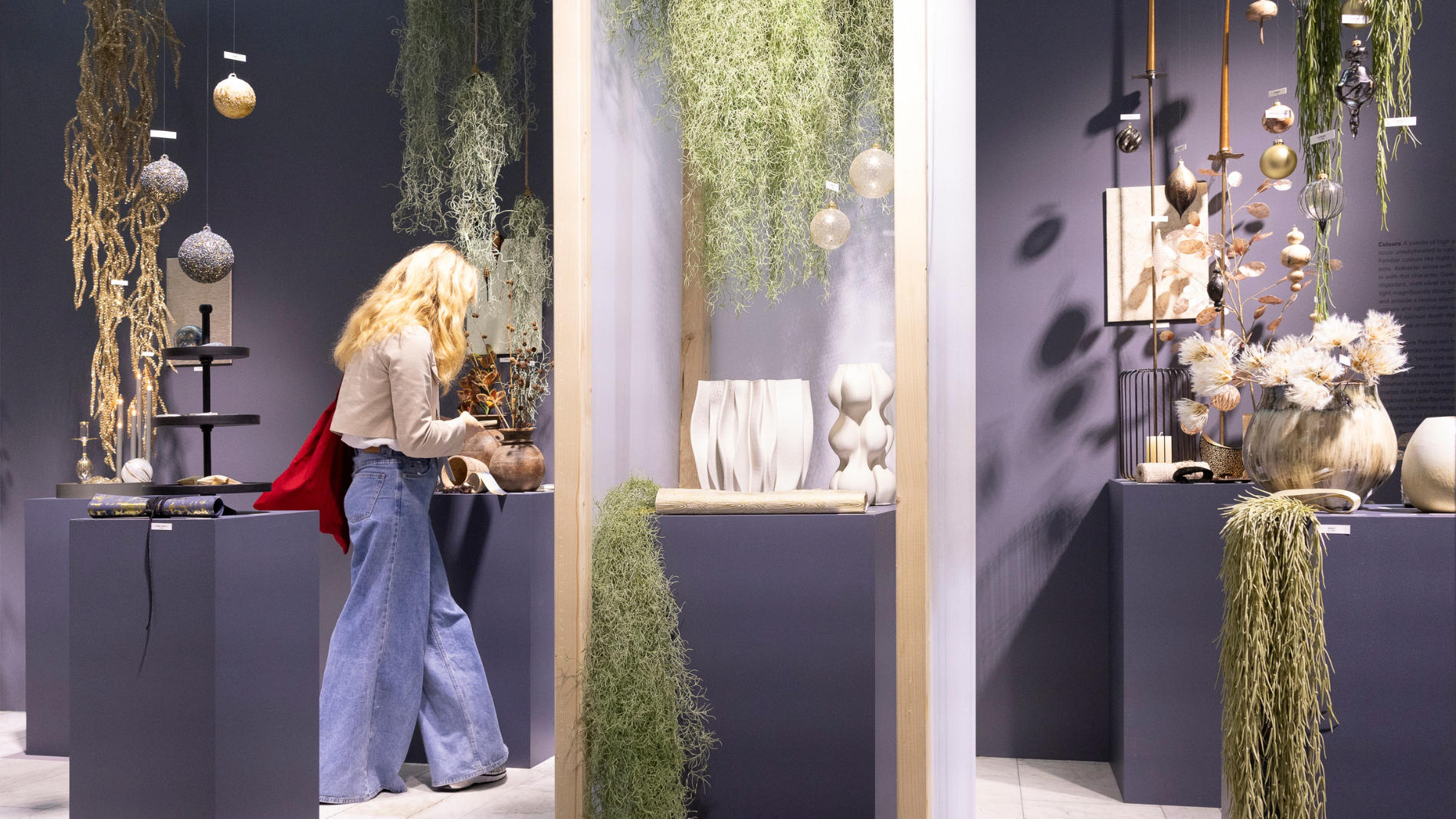 Exhibition stand with Christmas decorations