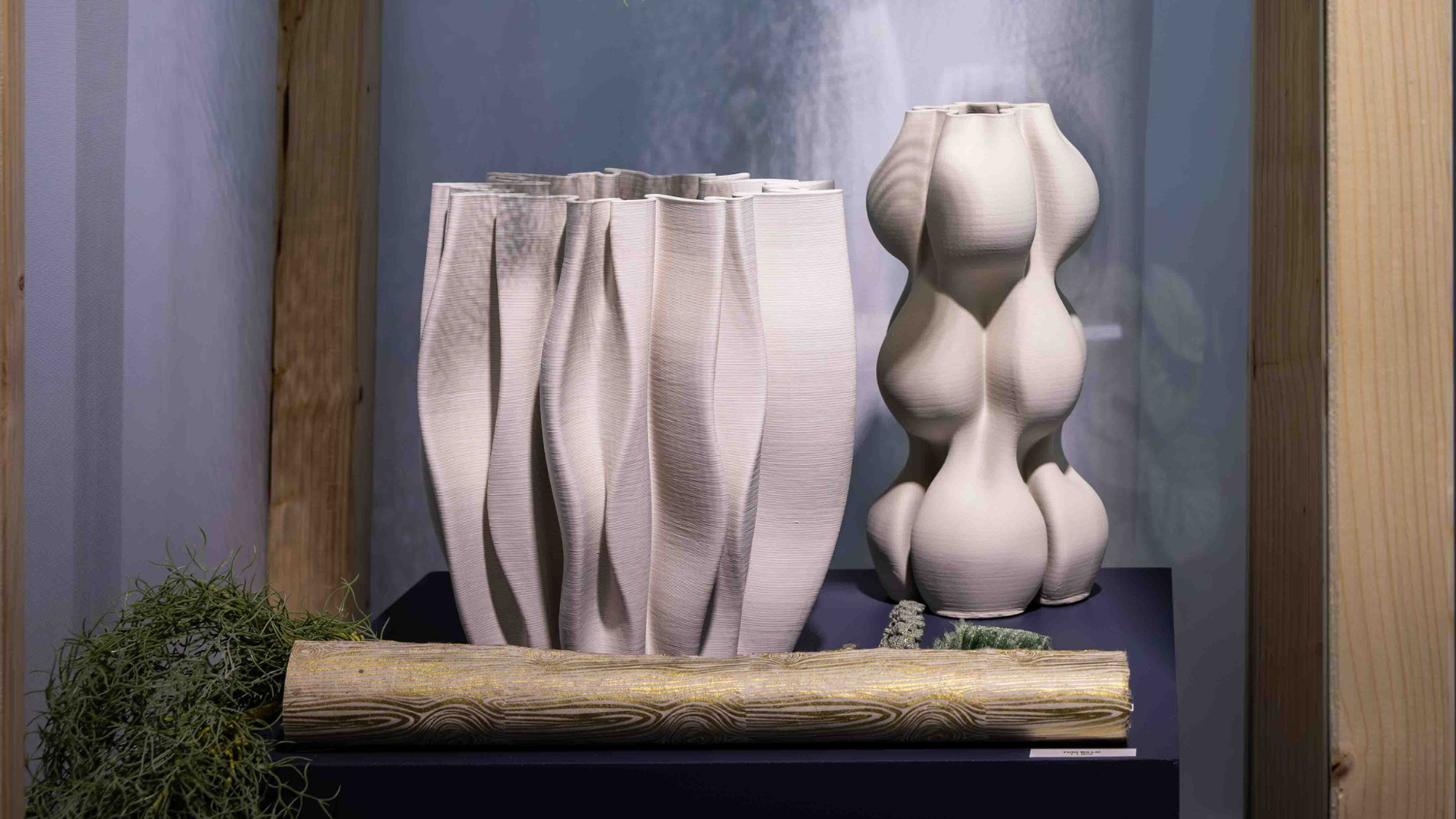 Two unusually shaped ceramic vases