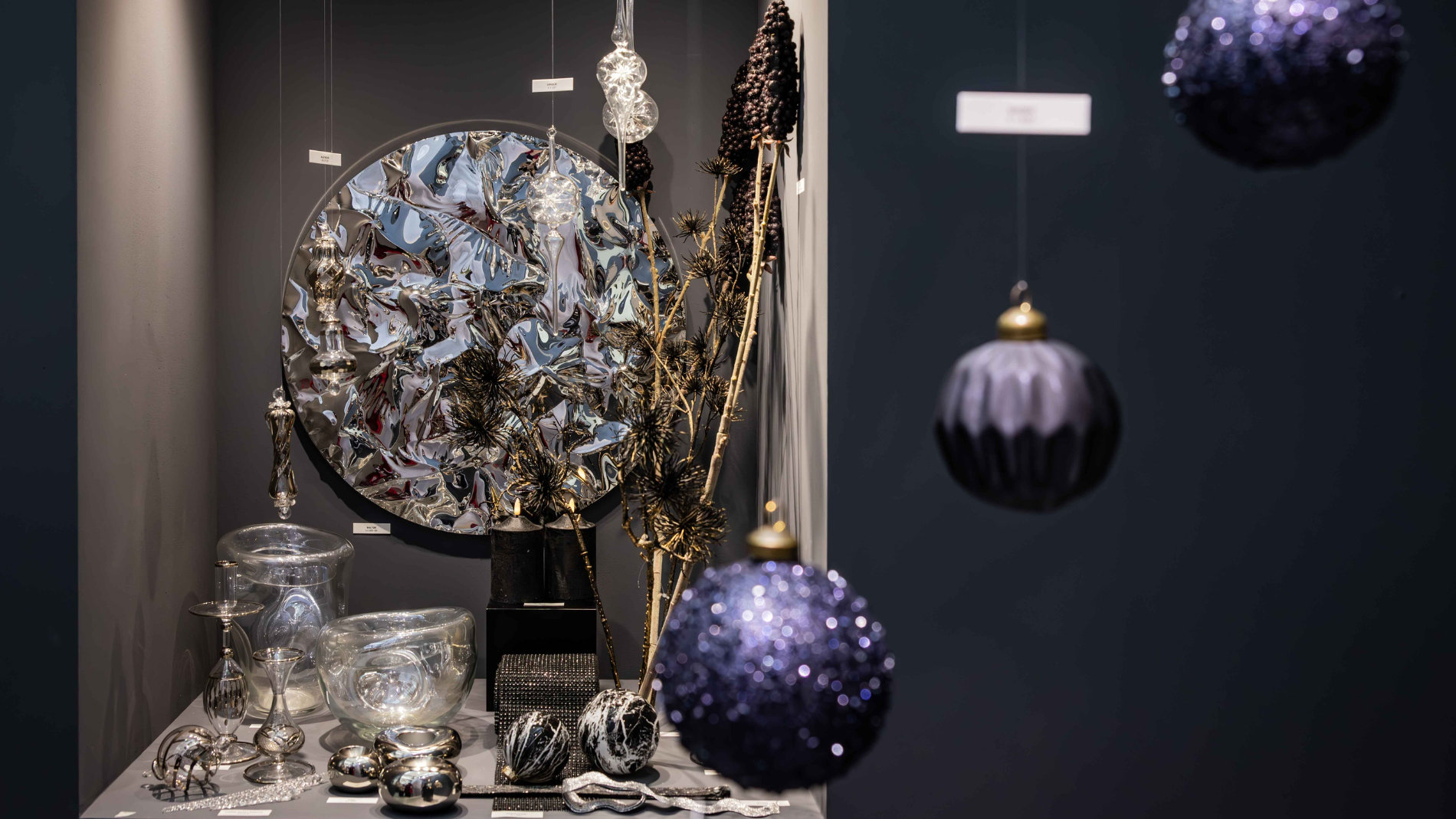 Purple balls and decorative elements