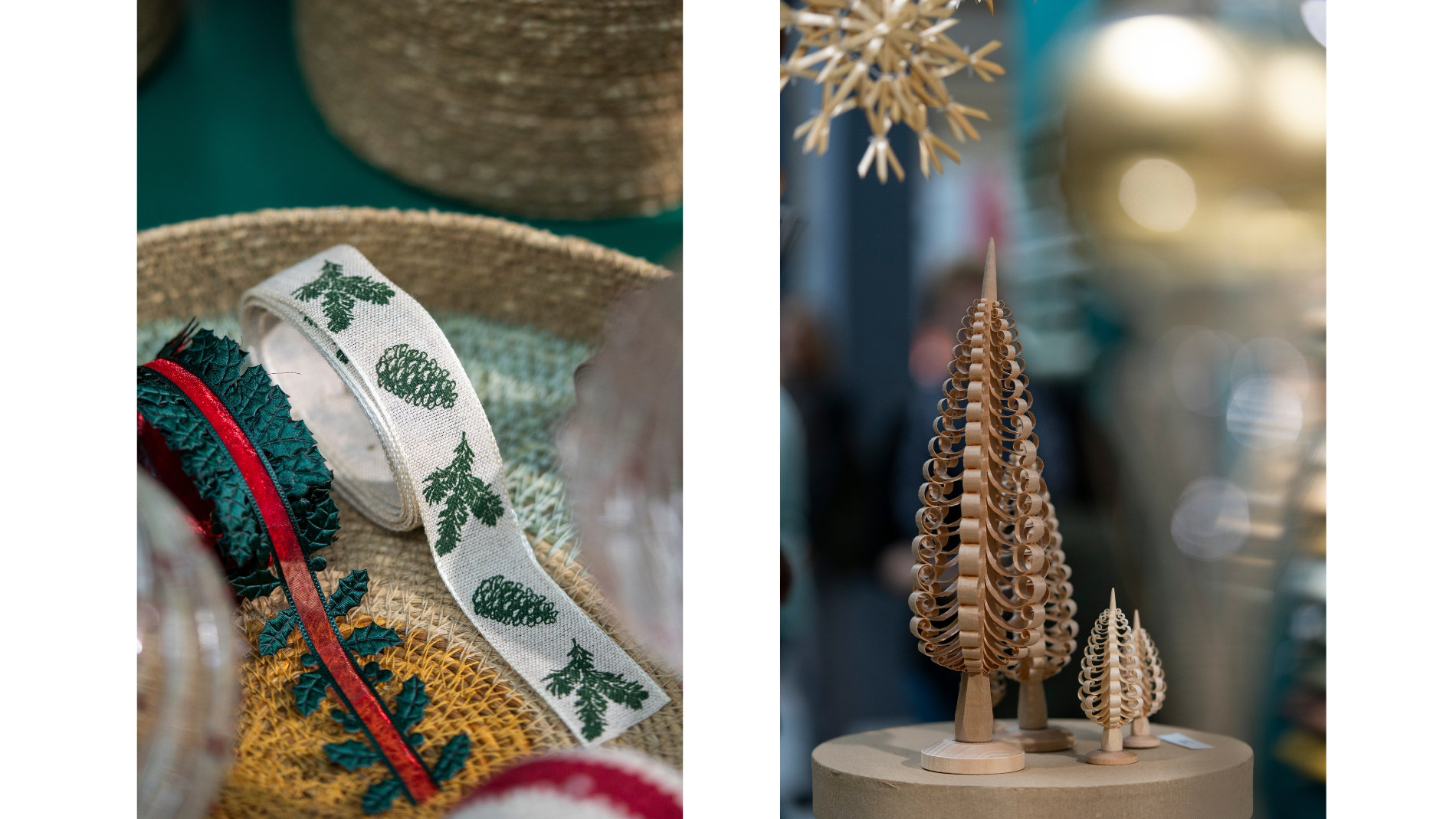 Autumnal decorative ribbons and figures