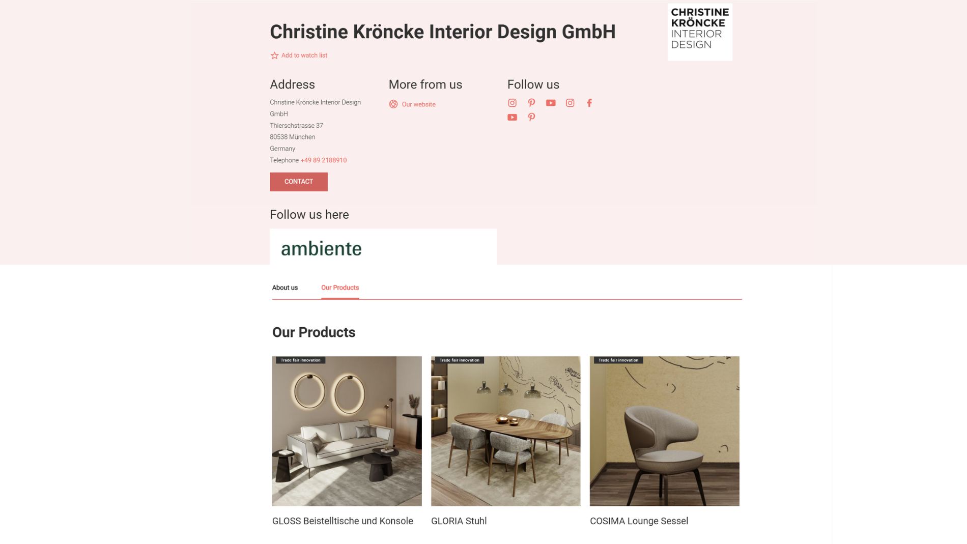 Detailansicht Anbieterverzeichnis