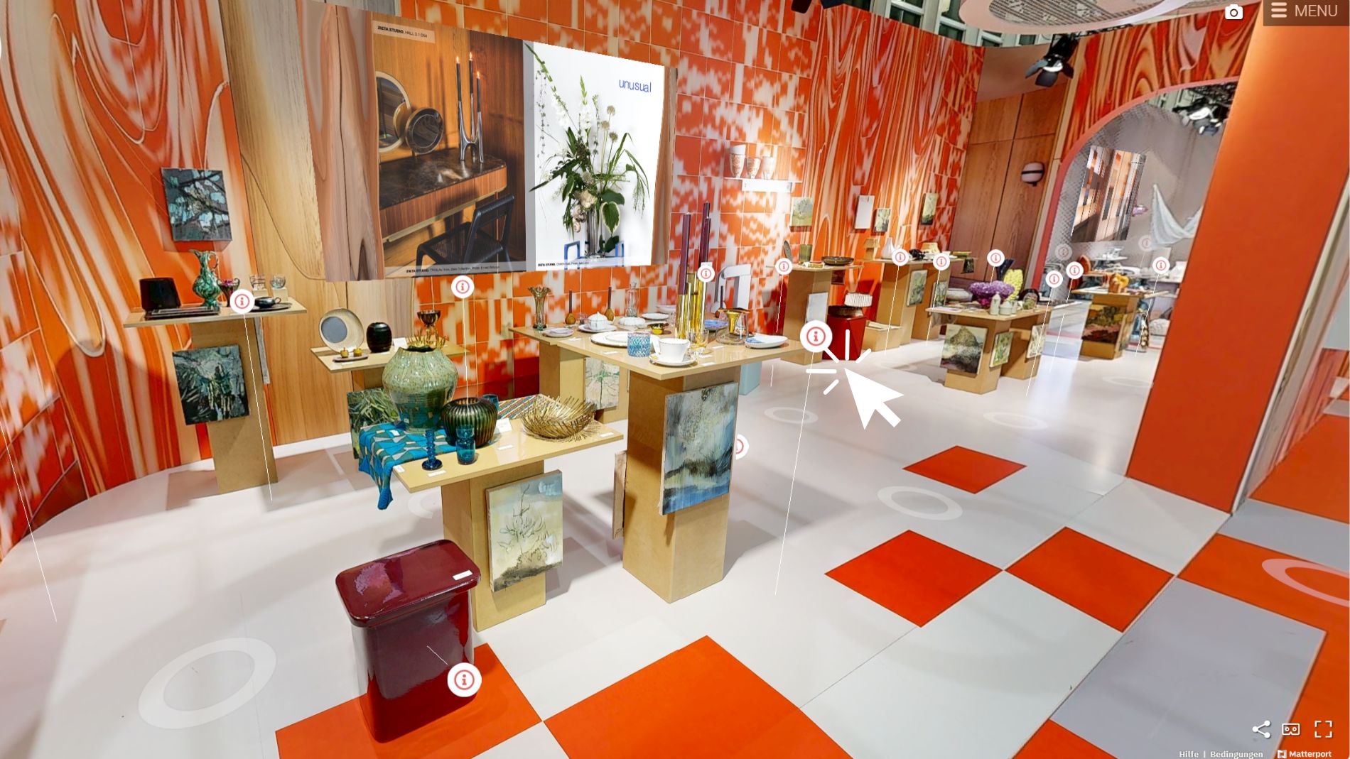 Virtueller Ambiente Christmasworld Trend Showroom mit Designobjekten