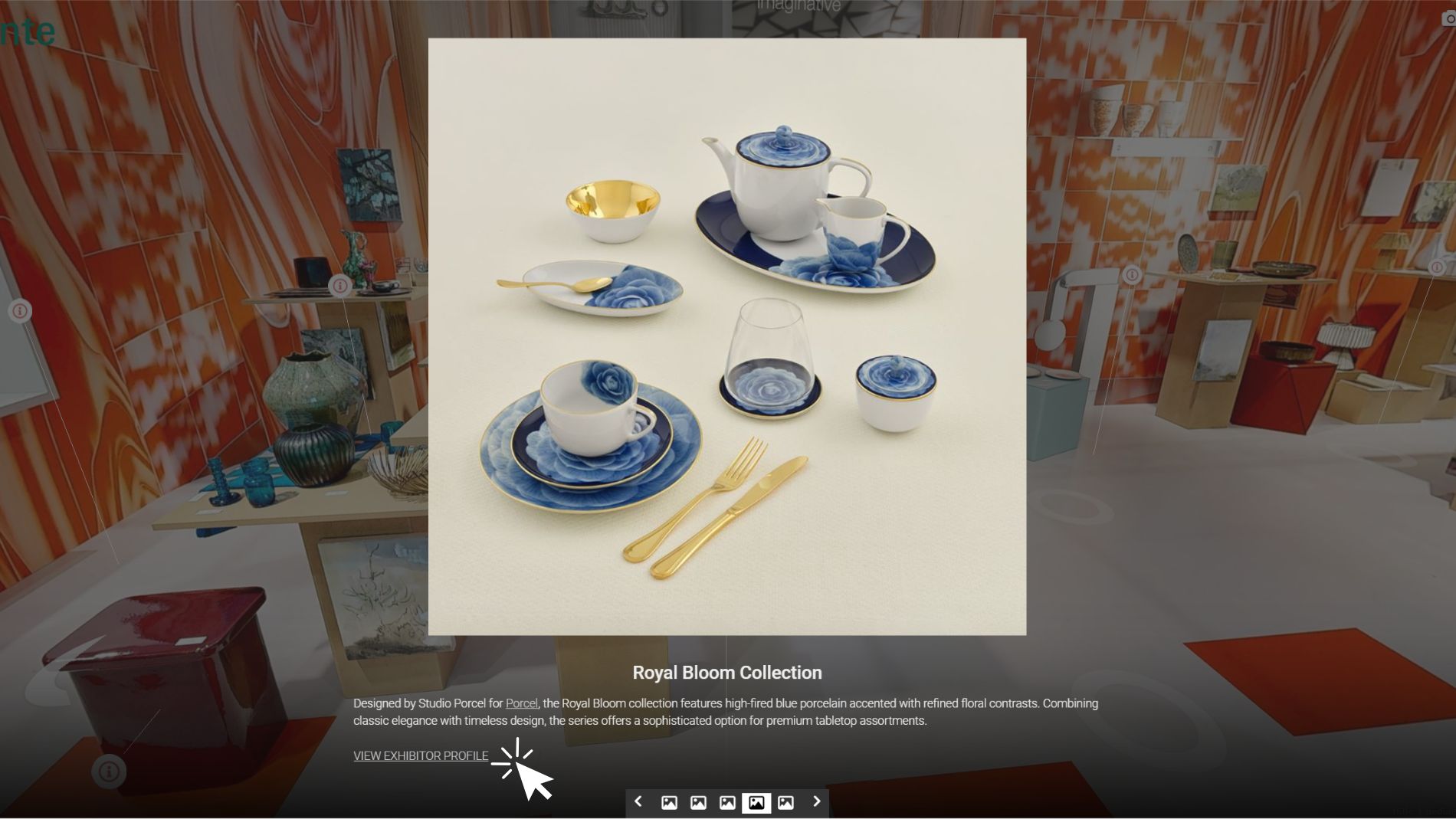 Royal Bloom Porzellanservice mit blauem Blumenmotiv