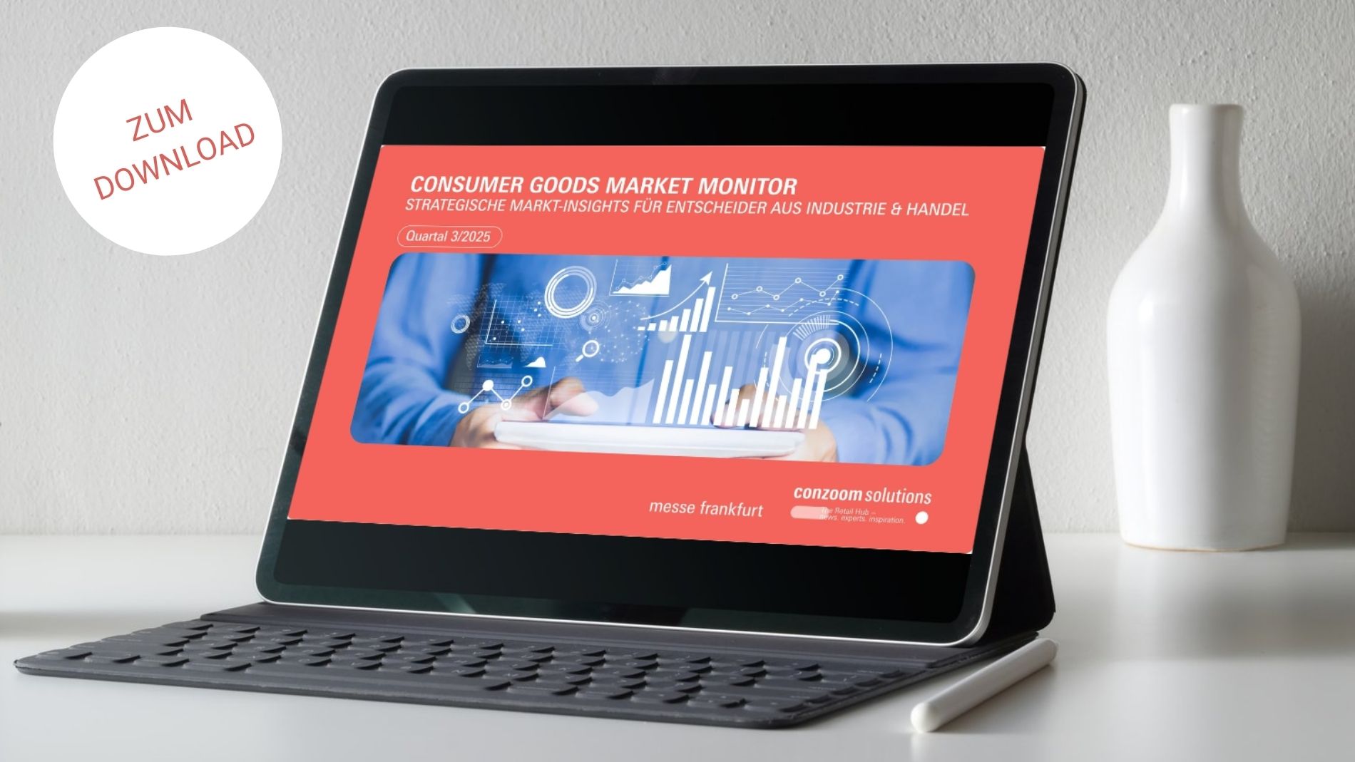 Tablet zeigt Branchenreport